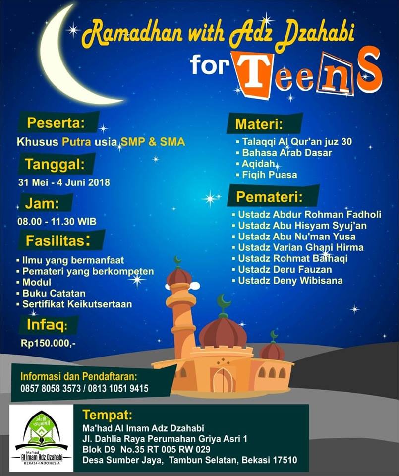 Ramadhan with Adz Dzahabi for Teens